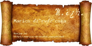 Marics Árvácska névjegykártya